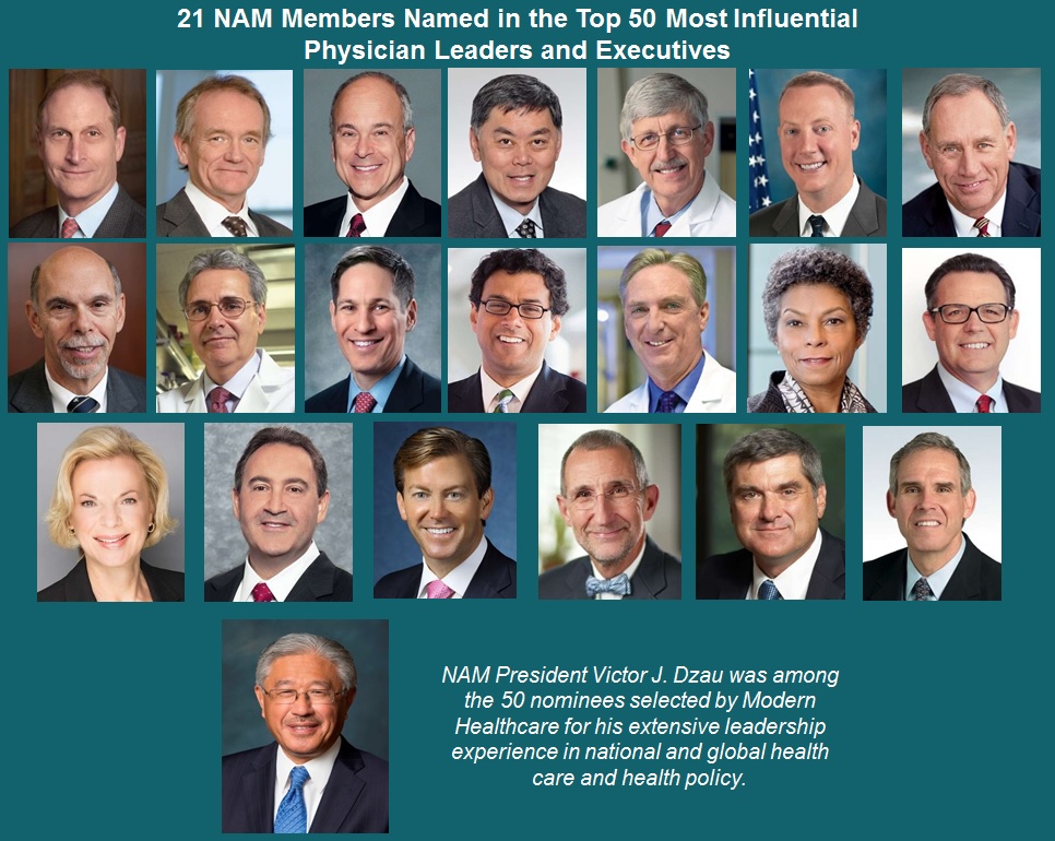 21 NAM Members Named in the Top 50 Most Influential Physician Leaders and Executives by Modern