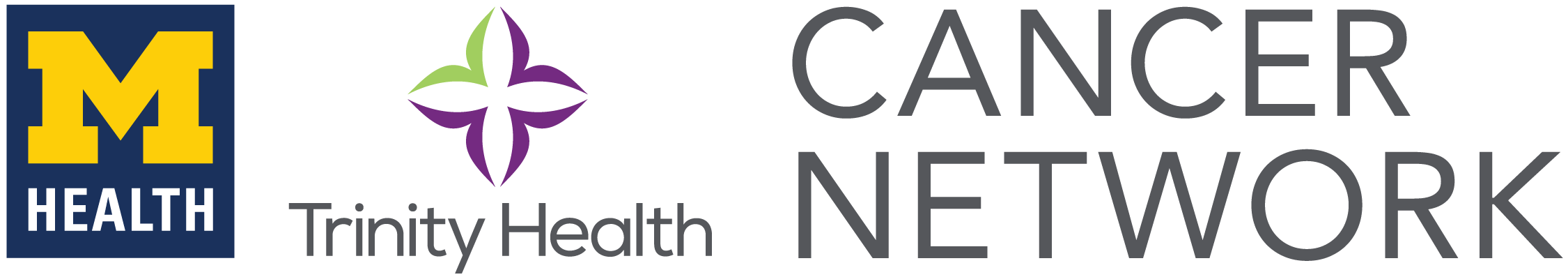 University of Michigan Health Logo, Trinity Health Logo, Cancer Network (Cancer Network of West Michigan)