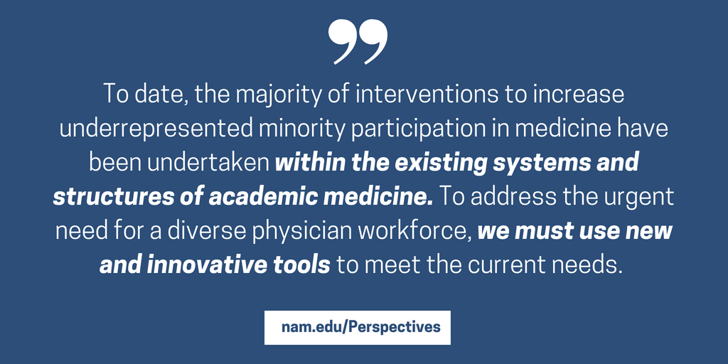 Stat! An Action Plan for Replacing the Broken System of Recruitment and  Retention of Underrepresented Minorities in Medicine - National Academy of  Medicine